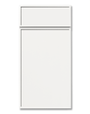 A contemporary shaker style cabinet door and matching drawer front with a 1/2